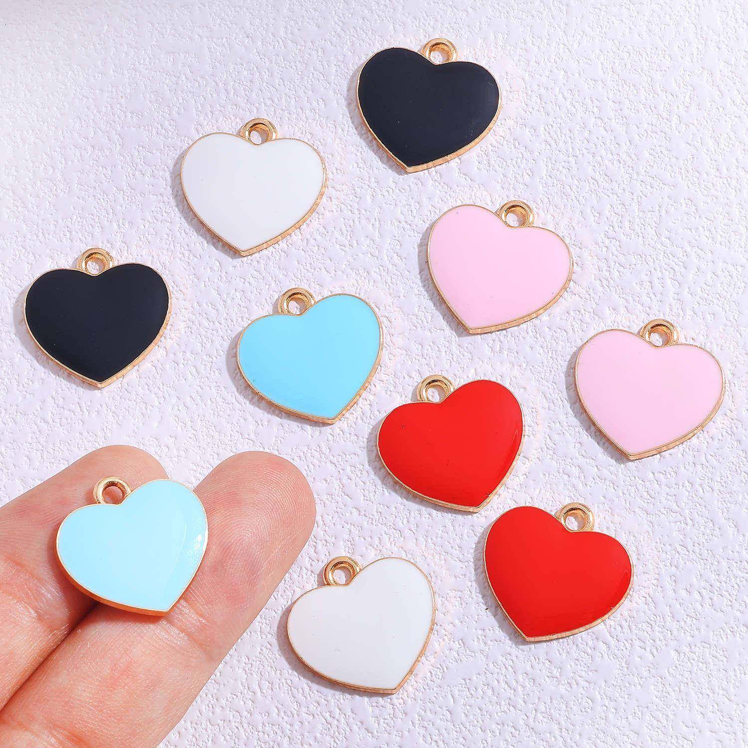 跨境新款多色滴油爱心挂件合金饰品配件项链钥匙扣装饰挂件,饰品/流行首饰/时尚饰品新,其他DIY饰品配件,淘宝优惠券,粉丝福利购,淘宝优惠卷