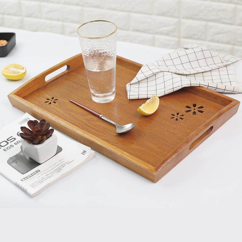 长方形托盘茶色木茶盘手提木制盘酒店面包实木盘子木质餐具木托盘,餐饮具,盘,淘宝优惠券,粉丝福利购,淘宝优惠卷