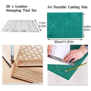 亚马逊 273件皮革工具套件切割垫锤子针扣 铆钉缝纫 皮革工艺套装