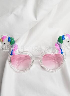 透明独角兽眼镜趣味派对夏威夷搞怪眼镜五彩马拍照道具生日墨镜