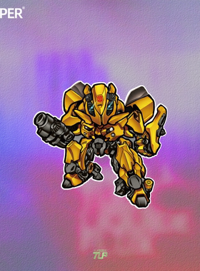 TLP反光车贴 变形金刚Transformers大黄蜂BumblebeeQ版卡通贴纸