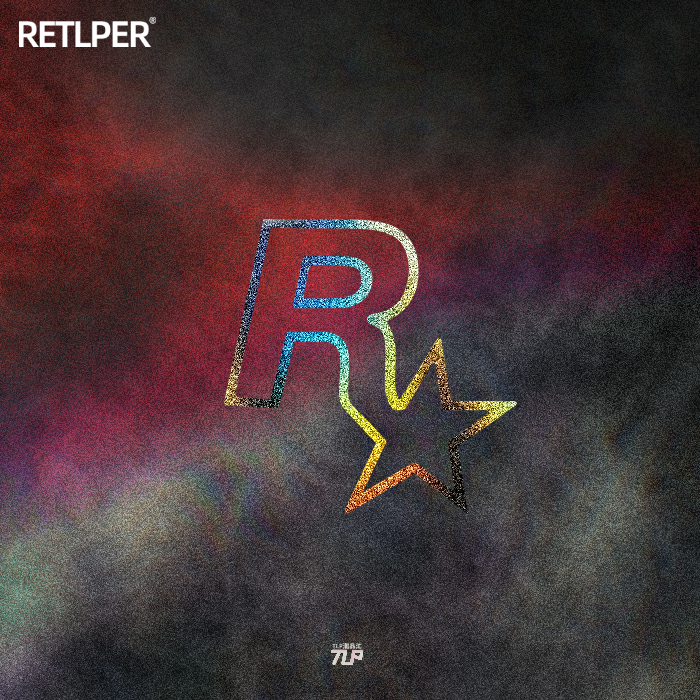 TLP镂空车贴 R星Rockstar Games镭射闪点变色霓虹防水GT Auto贴纸