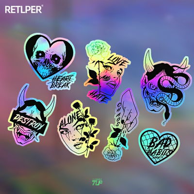 美女镭射贴般若面具白玫瑰TLP