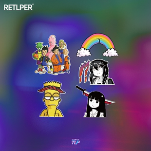 Simpson震惊少女走神贴纸 七龙珠PP彩虹街头Bart TLP套贴 辛普森版
