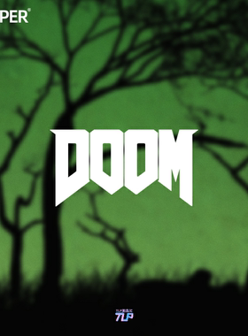 TLP镂空车贴 DOOM毁灭战士标志logoFPS射击单机游戏防水定制贴纸