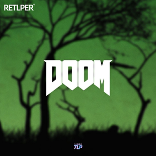 TLP镂空车贴 DOOM毁灭战士标志logoFPS射击单机游戏防水定制贴纸