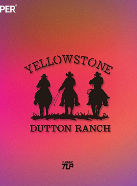 TLP镂空车贴 黄石Yellowstone达顿Dutton牛仔牧场 美剧迷车门贴纸
