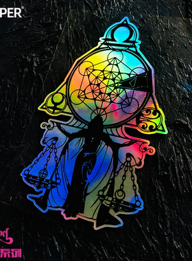 TLP镭射车贴 星座天秤座天平座Libra黄道十二宫第七宫金星贴纸