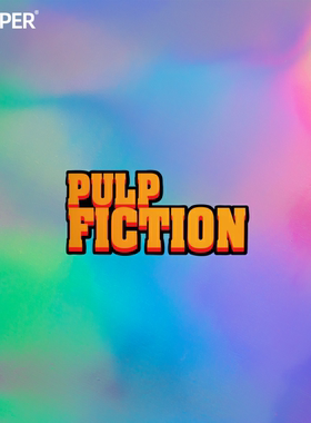 TLP反光车贴 低俗小说昆汀Pulp Fiction经典电影海报标题防水贴纸