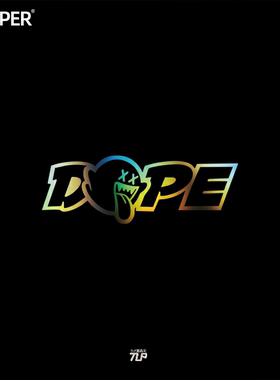 TLP镂空车贴 DOPE酷毙超级马里奥幽灵鬼魂嘻哈英文文字防水贴纸
