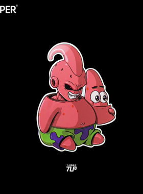 TLP反光车贴 七龙珠魔人大布欧Buu海绵宝宝cos派大星玻璃贴纸