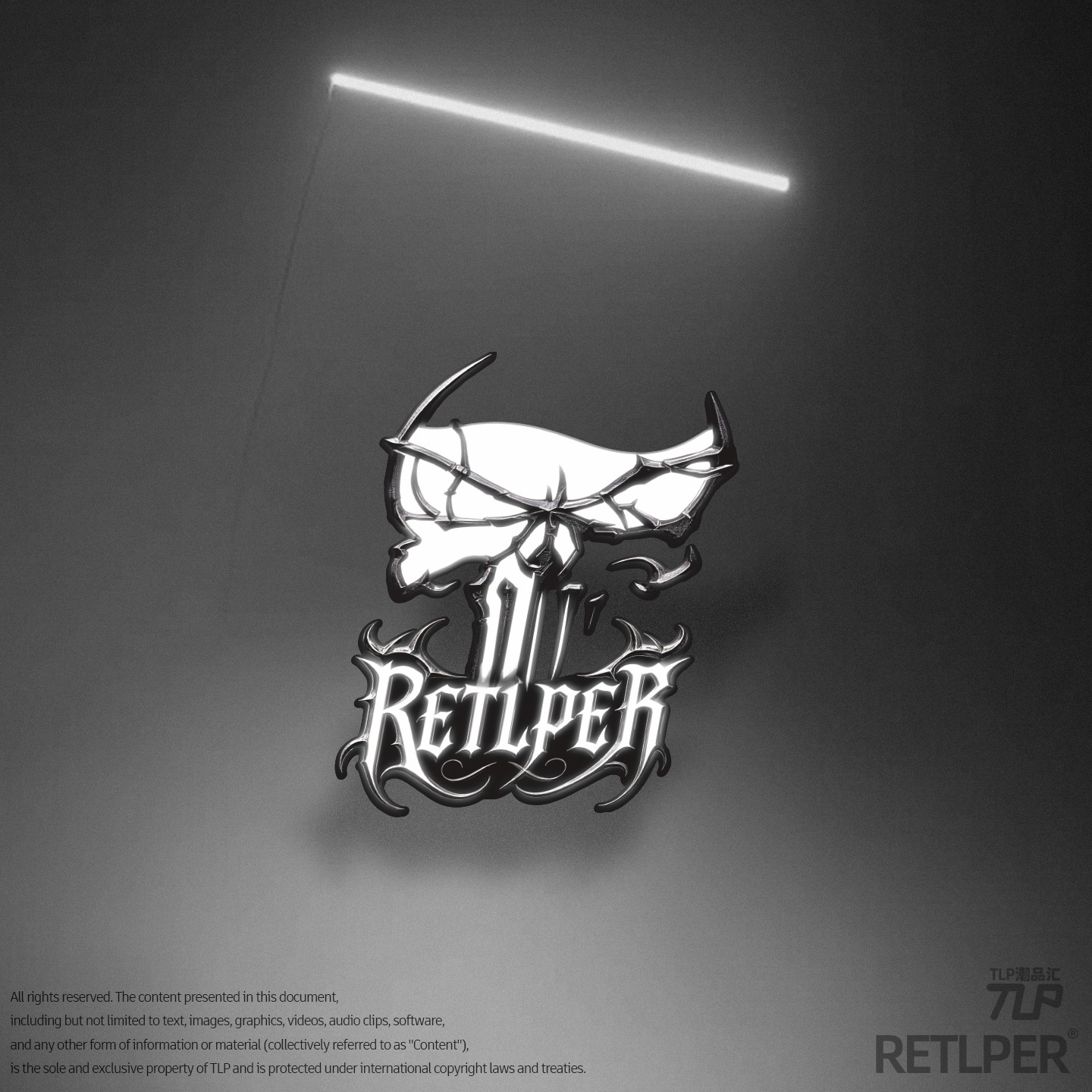 哥特碎裂暴怒骷髅头防水贴纸