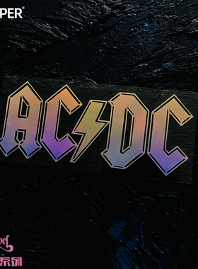TLP镂空车贴 ACDC摇滚乐队队标交流直流Back in Black防水贴纸