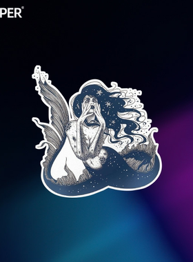 TLP反光车贴 星空大海贝壳美人鱼sea-maid海妖亚特兰蒂斯防水贴纸