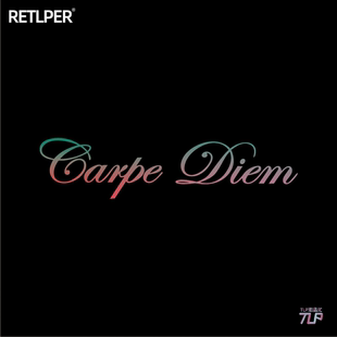 TLP镂空车贴 carpe diem抓住现在及时行乐活在当下彩色风挡玻璃贴