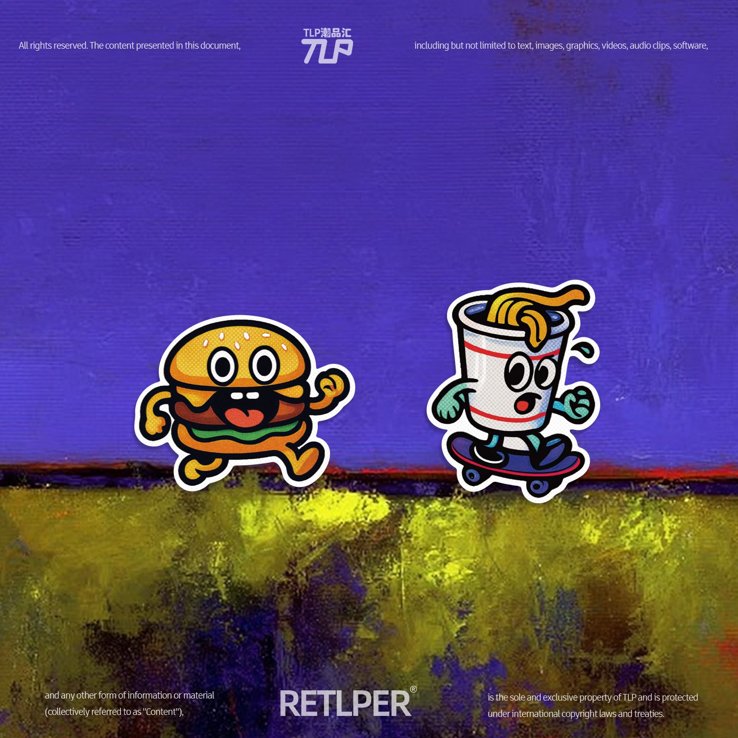 想吃杯面的汉堡可爱食物防水贴纸