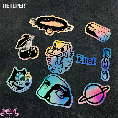 镭射贴樱桃字母圈项圈duckyou