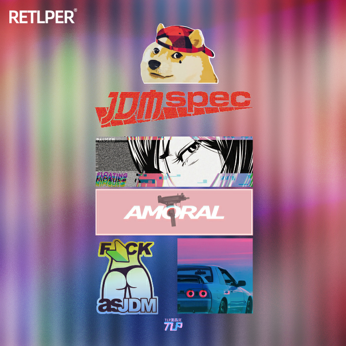 套贴嘻哈秋田犬TLP美女眼神