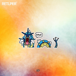 TLP反光车贴 宠物精灵宝可梦口袋妖怪pokemon暴鲤龙Gyarados贴纸