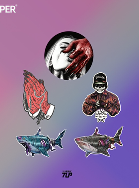 TLP套贴 恶魔HELL撒旦路西法祈祷之手僵尸鲨鱼嘻哈骷髅哥特贴纸