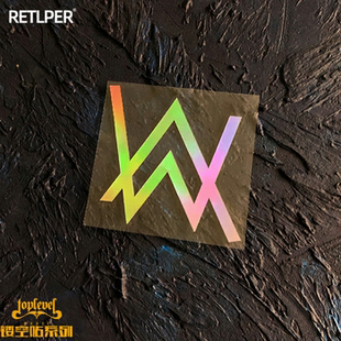 Faded Walker电音DJ AW艾兰沃克贴 镭射电镀变色Alan TLP镂空车贴