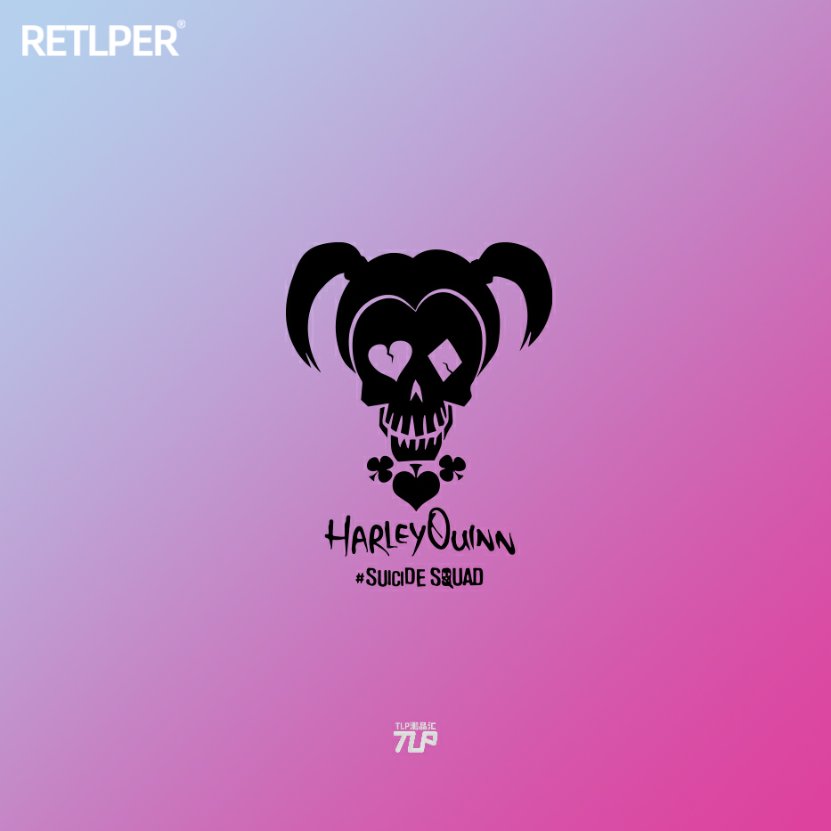 tlp镂空车贴dc小丑女头像贴纸