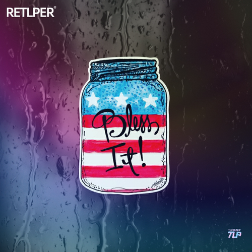 TLP反光车贴许愿瓶天佑美国国旗