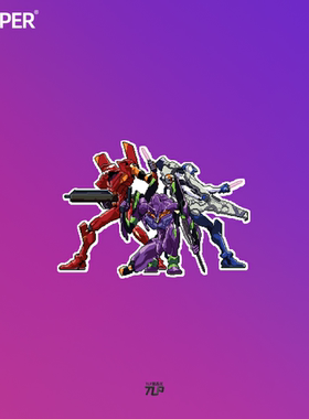 TLP反光车贴 EVA初号机一号机二号机新世纪NEON像素马赛克贴