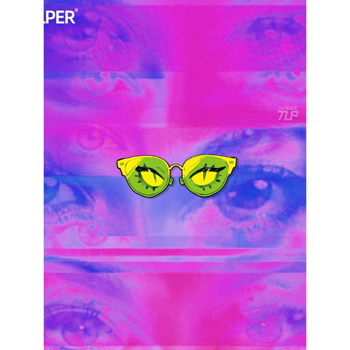 TLP镂空车贴原创带眼镜的斯文