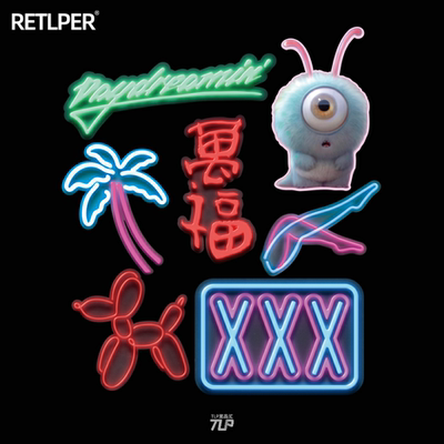 白日梦独眼万福气球霓虹反光车贴