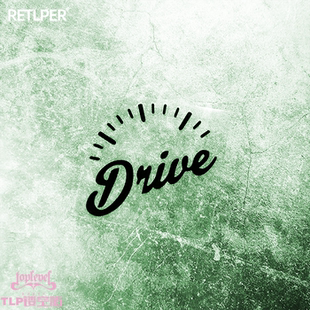 TLP镂空车贴 国潮防水贴纸 DRIVE英文文字速度表加速行驶汽车改装