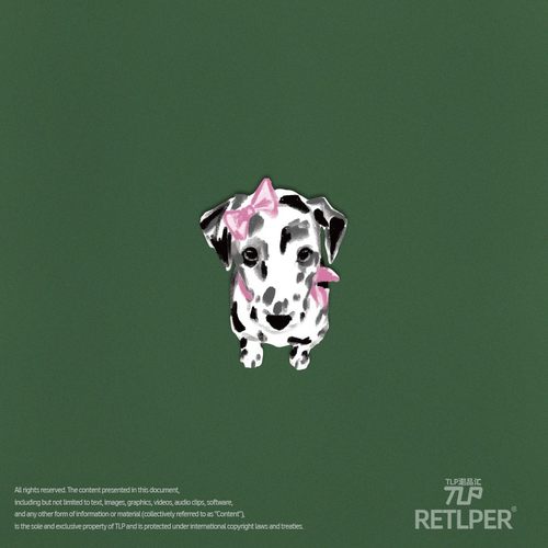 戴蝴蝶结的斑点狗宠物防水贴纸