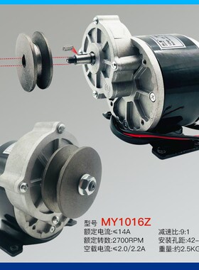 羚鹰电动车12V24V36V250W350W有刷H减速电机MY1016Z2尤奈特同款