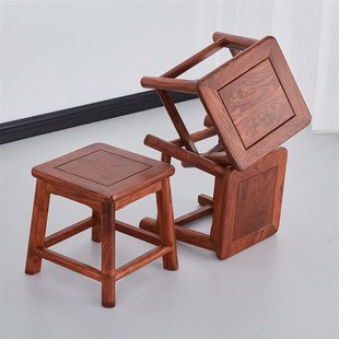 刺猬紫檀b红木小方凳板凳家用结实实木矮凳客厅换鞋凳大料加高小