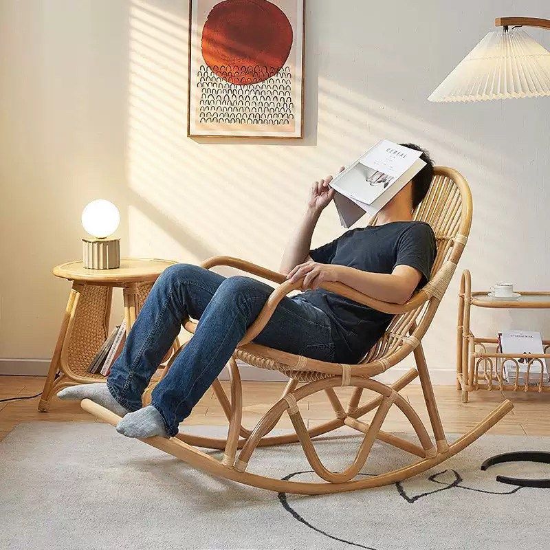 北欧民宿藤编摇椅家o用休闲阳台摇摇椅大人藤椅户外真藤懒人躺椅,住宅家具,摇椅,淘宝优惠券,粉丝福利购,淘宝优惠卷