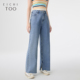 直筒裤 爱居兔夏季 宽松廓形水洗牛仔裤