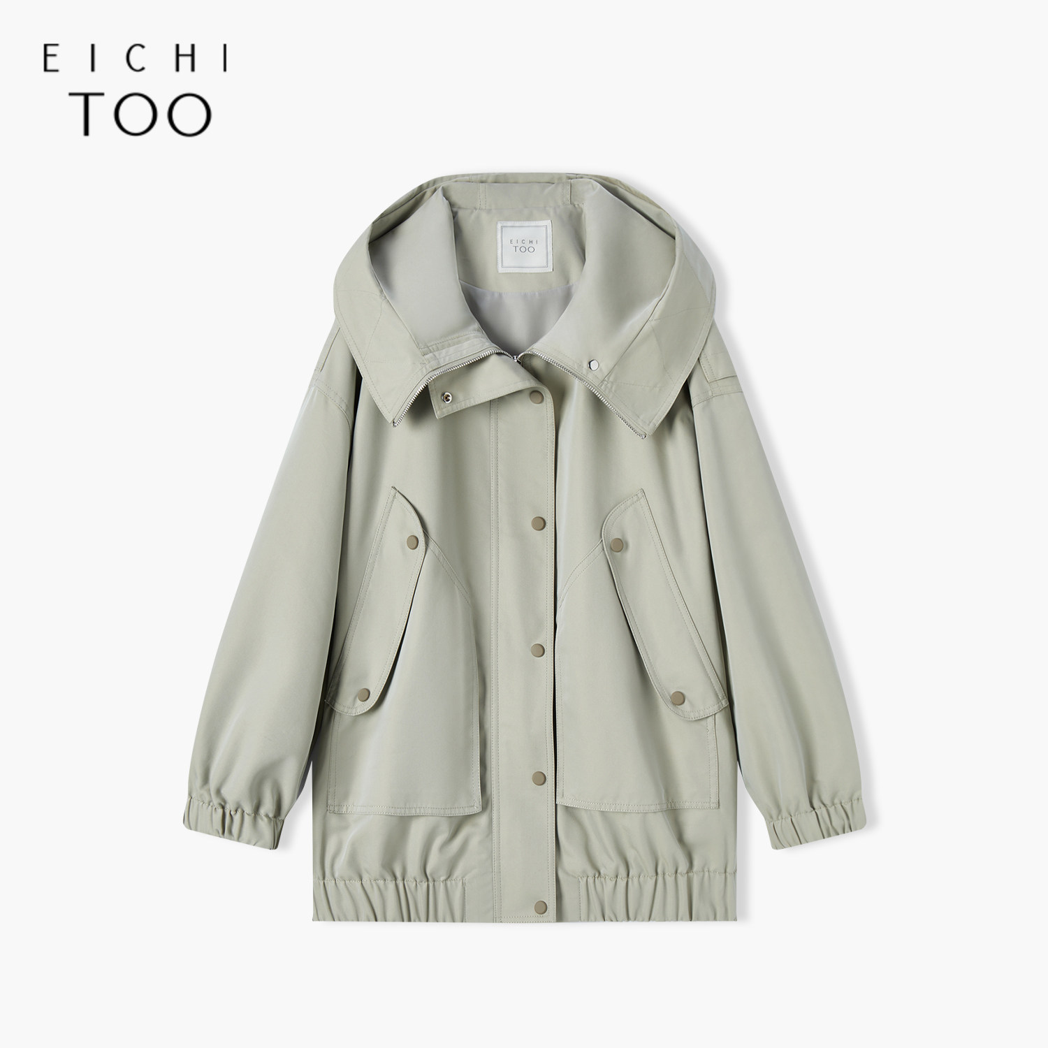 爱居兔春季机能大口袋工装风酷飒时尚连帽风衣外套