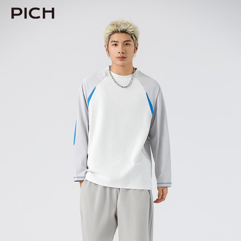 秋季打底衫长袖拼接T恤