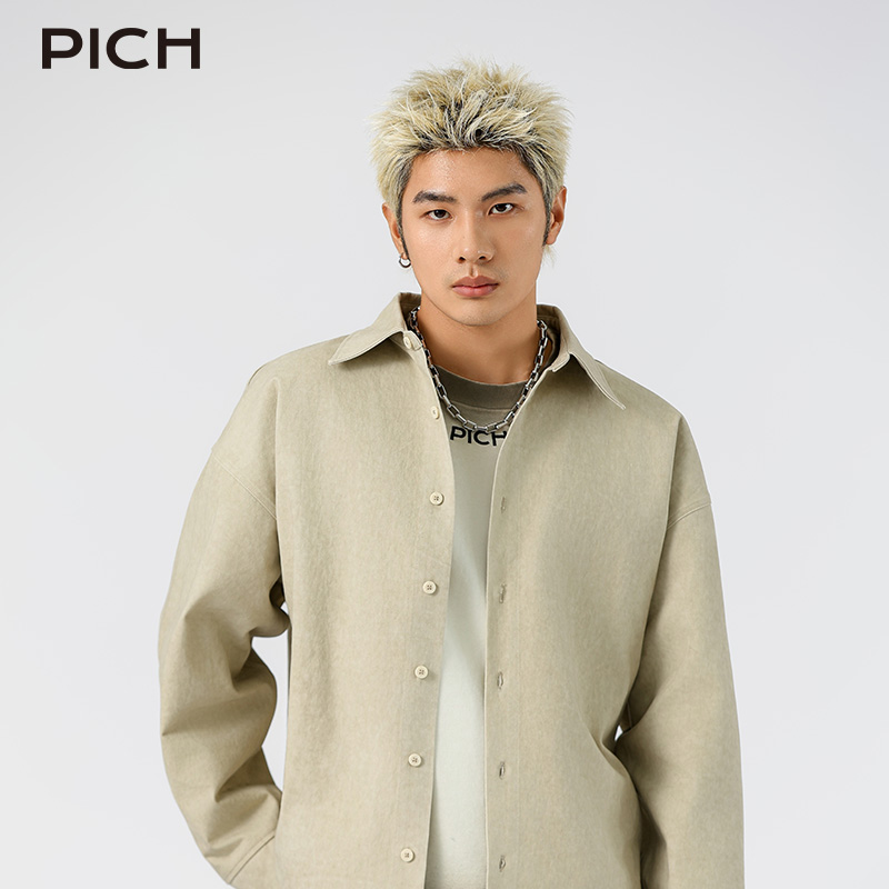 经典脏染衬衫外套男女