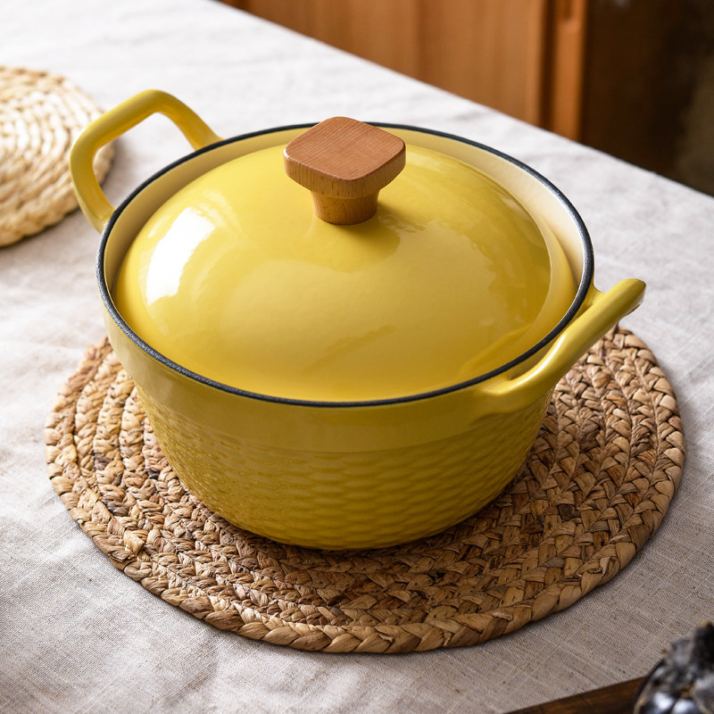 小幸福22cm铸铁珐瑯锅翘耳炖锅家用煲汤锅多功能煎炒焖Z炖锅不沾,厨房/烹饪用具,炖锅/炖煲/汤煲,淘宝优惠券,粉丝福利购,淘宝优惠卷