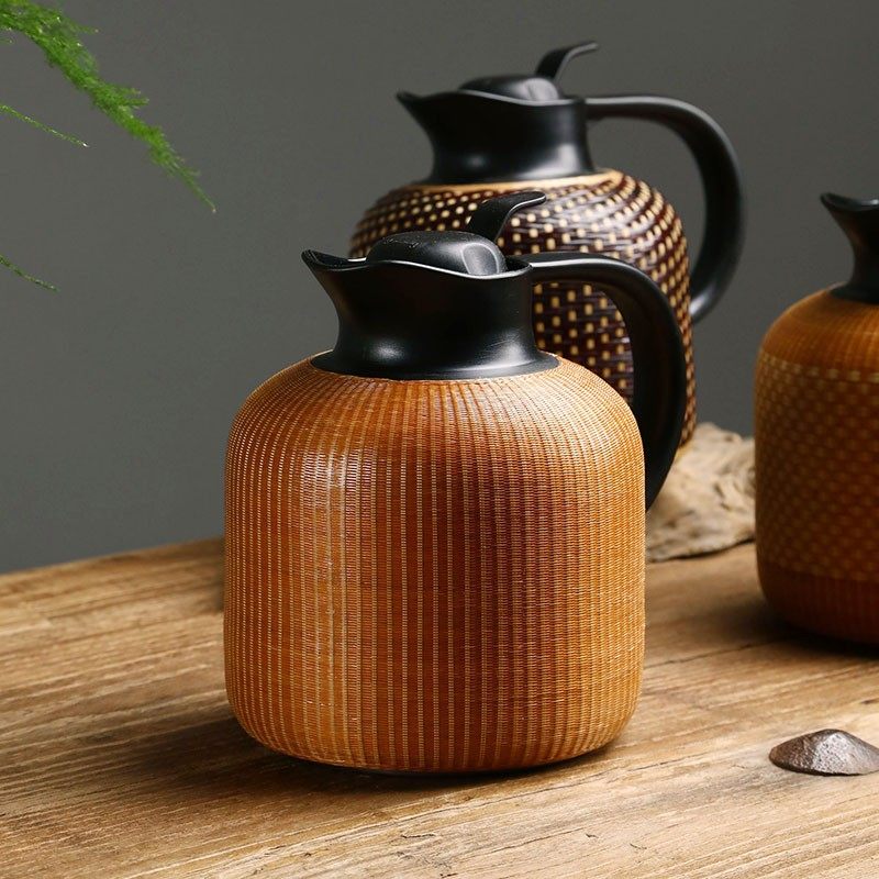 纯手工竹编扣丝保温壶竹编热水瓶304不锈钢暖壶复V古家用民宿茶壶,餐饮具,保温壶,淘宝优惠券,粉丝福利购,淘宝优惠卷
