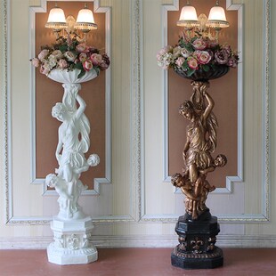 欧式 家居客厅电视柜走廊落地摆件乔迁新居招财插花雕W塑工艺品摆