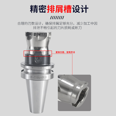3PTE10重切削铣刀盘快进给抗震x刀杆锁牙头装3PKT150508R-M铣刀片