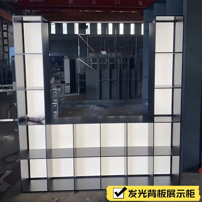 不锈钢展示d柜亚克力壁龛金属拉丝激光切割高端定制发光背板色板