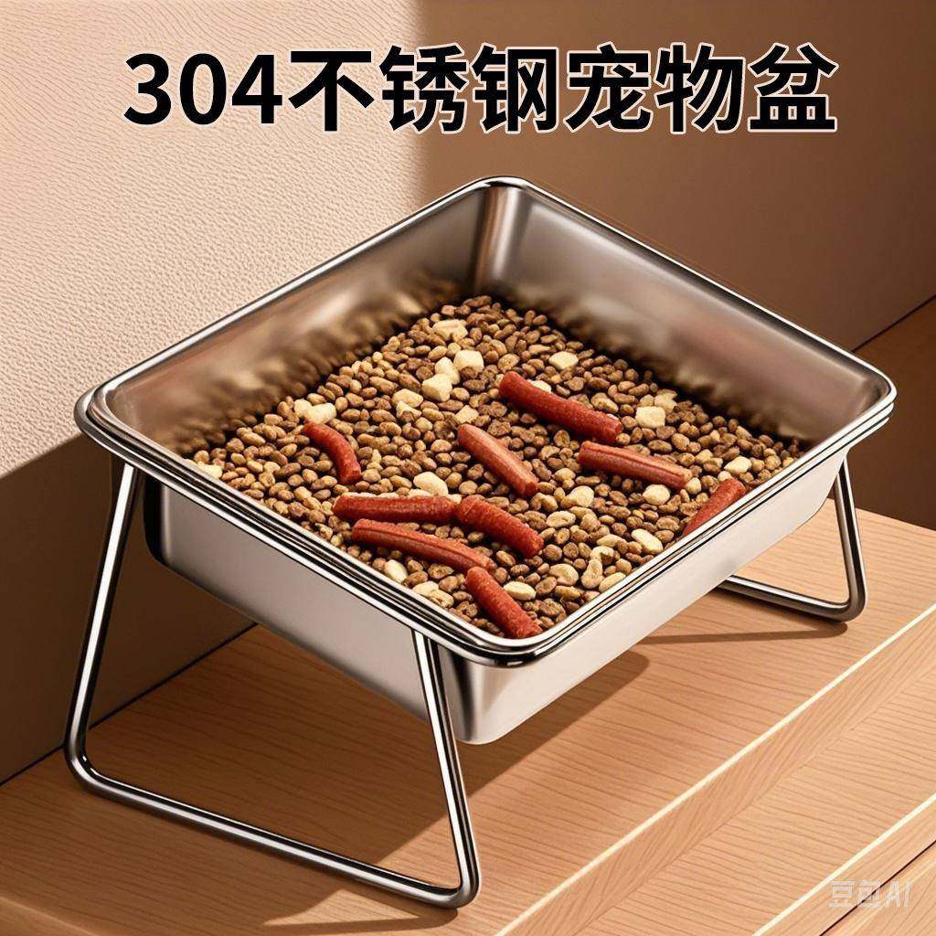 304不锈钢猫碗狗碗盆防打翻带盖防尘狗食盆喝水盆带支架跨境,宠物/宠物食品及用品,猫狗碗/慢食碗,淘宝优惠券,粉丝福利购,淘宝优惠卷