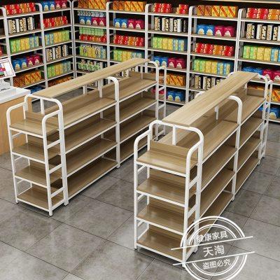 超市货架中岛柜便利店双面展示柜化妆品展架文具店书架母婴展示架