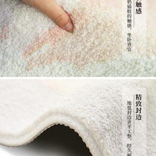 casln粉色方形羊羔绒客厅地毯北欧ins风茶几地垫衣帽间卧室床边毯