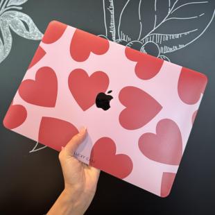 新款 原创粉爱心macbook笔记本电脑保护壳华为matebook电脑保护套苹果MacBookPro壳子微软电脑壳