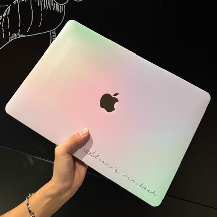 渐变紫彩个人定制英文名MacBook笔记本保护壳订制微软电脑保护套