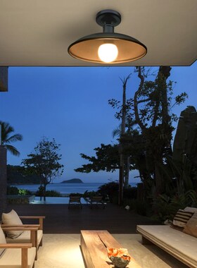 阳台吸顶灯过道走廊m灯户外防水防虫2024新款复古工业风雷达感应